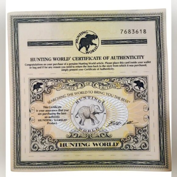 Vintage Hunting World Nylon w/Leather Trim Backpack Chocolate Brown w/COA - Picture 10 of 11